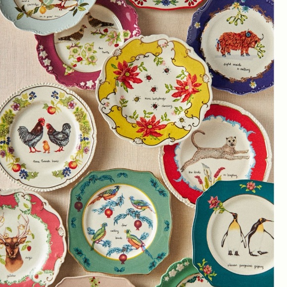 NIB Lou Rota Twelve Days of Christmas 8 Maids A-milking Dessert Plate - Picture 6 of 9